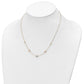Tri-Color Diamond-cut Beads and Beaded Chain Station Necklace - WBC