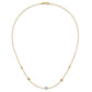 Tri-Color Diamond-cut Beads and Beaded Chain Station Necklace - WBC