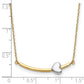 Two-tone Curved Bar with Heart Necklace - WBC