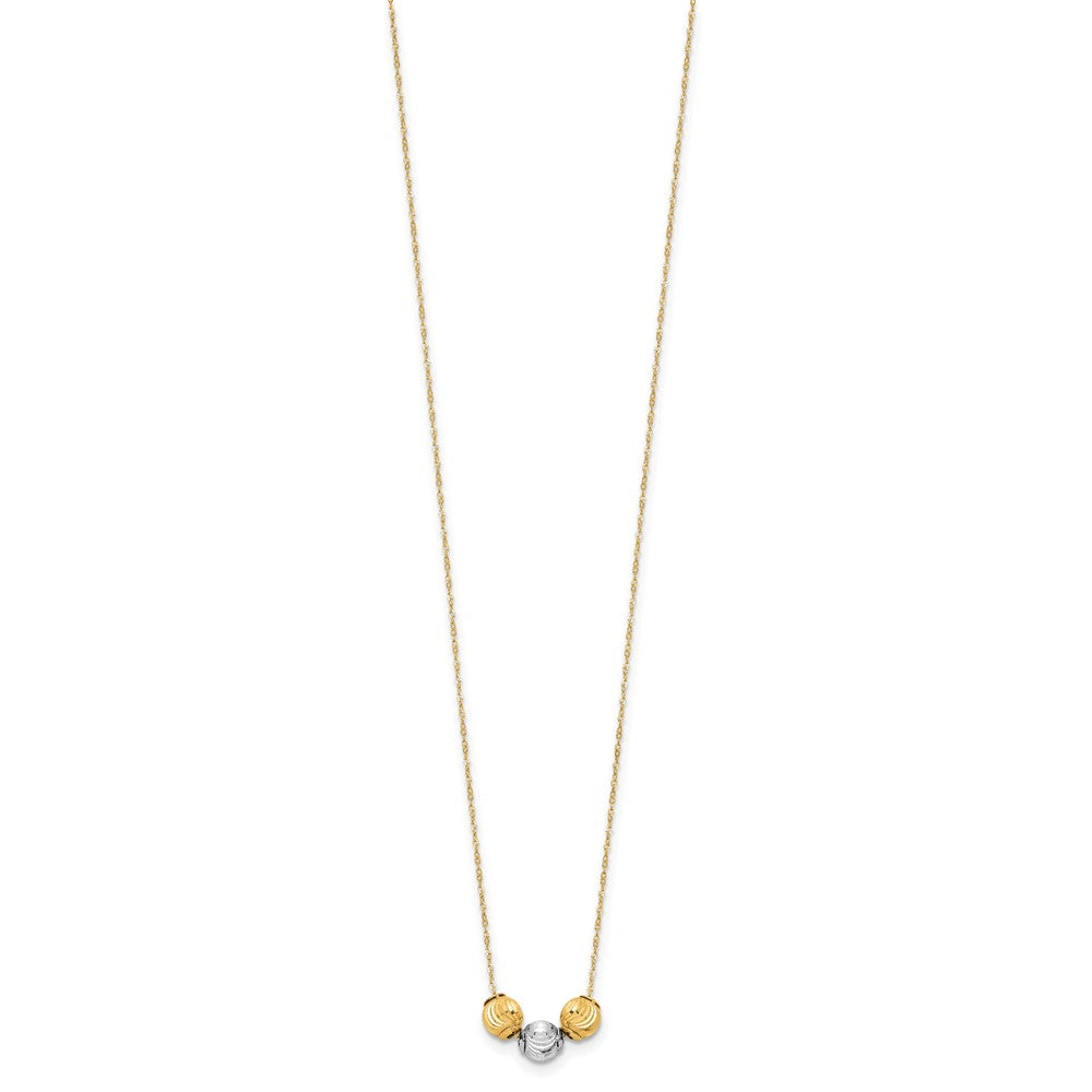 Two-tone Polished Laser-cut Beads Necklace - WBC