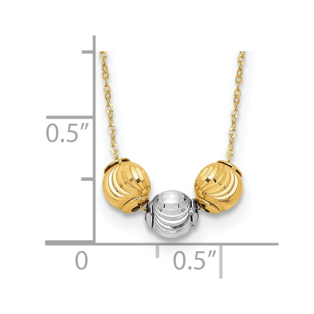 Two-tone Polished Laser-cut Beads Necklace - WBC