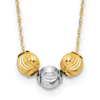 Two-tone Polished Laser-cut Beads Necklace - WBC