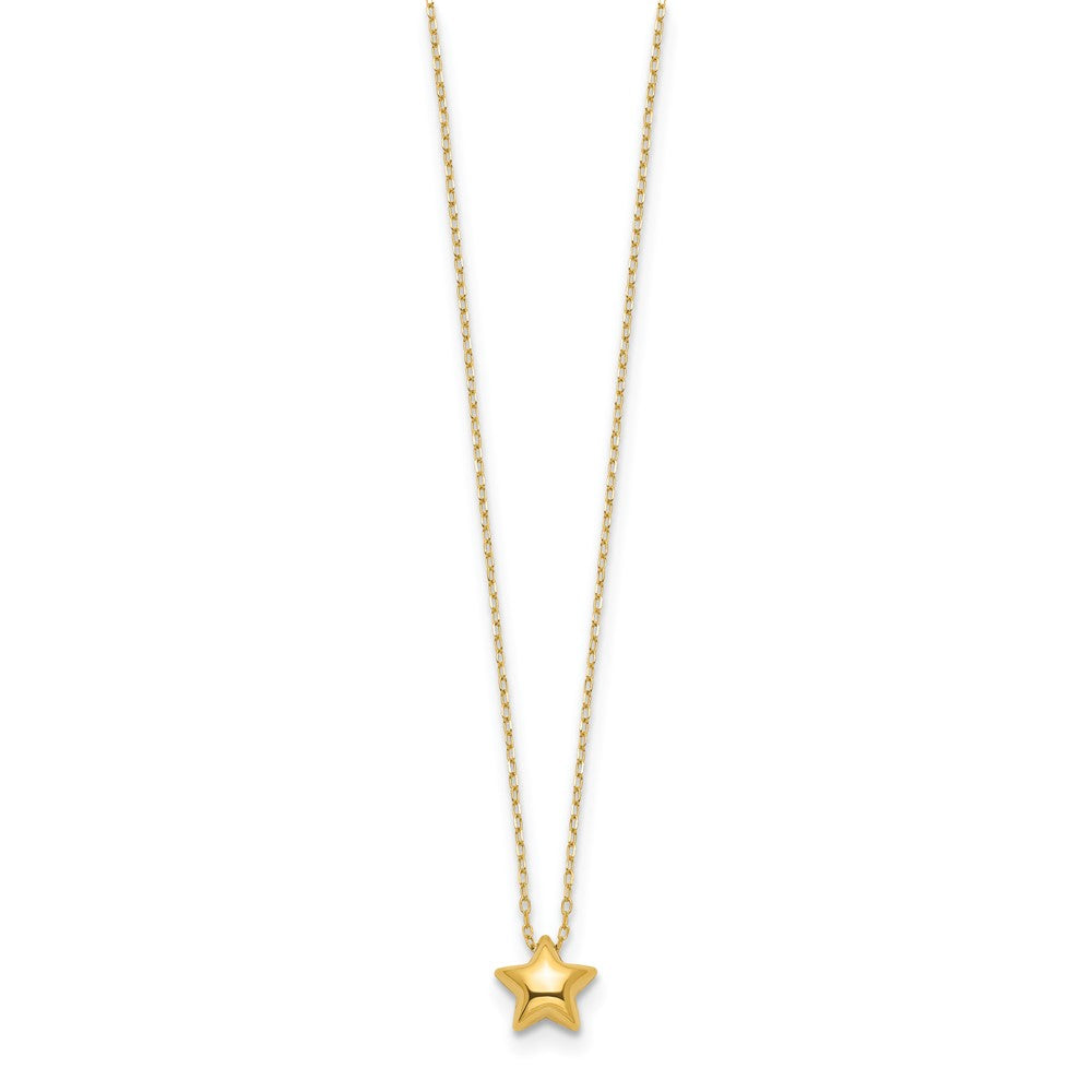 Polished Puffed Star Pendant Necklace - WBC