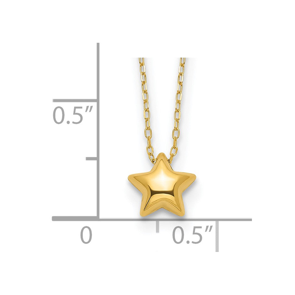 Polished Puffed Star Pendant Necklace - WBC