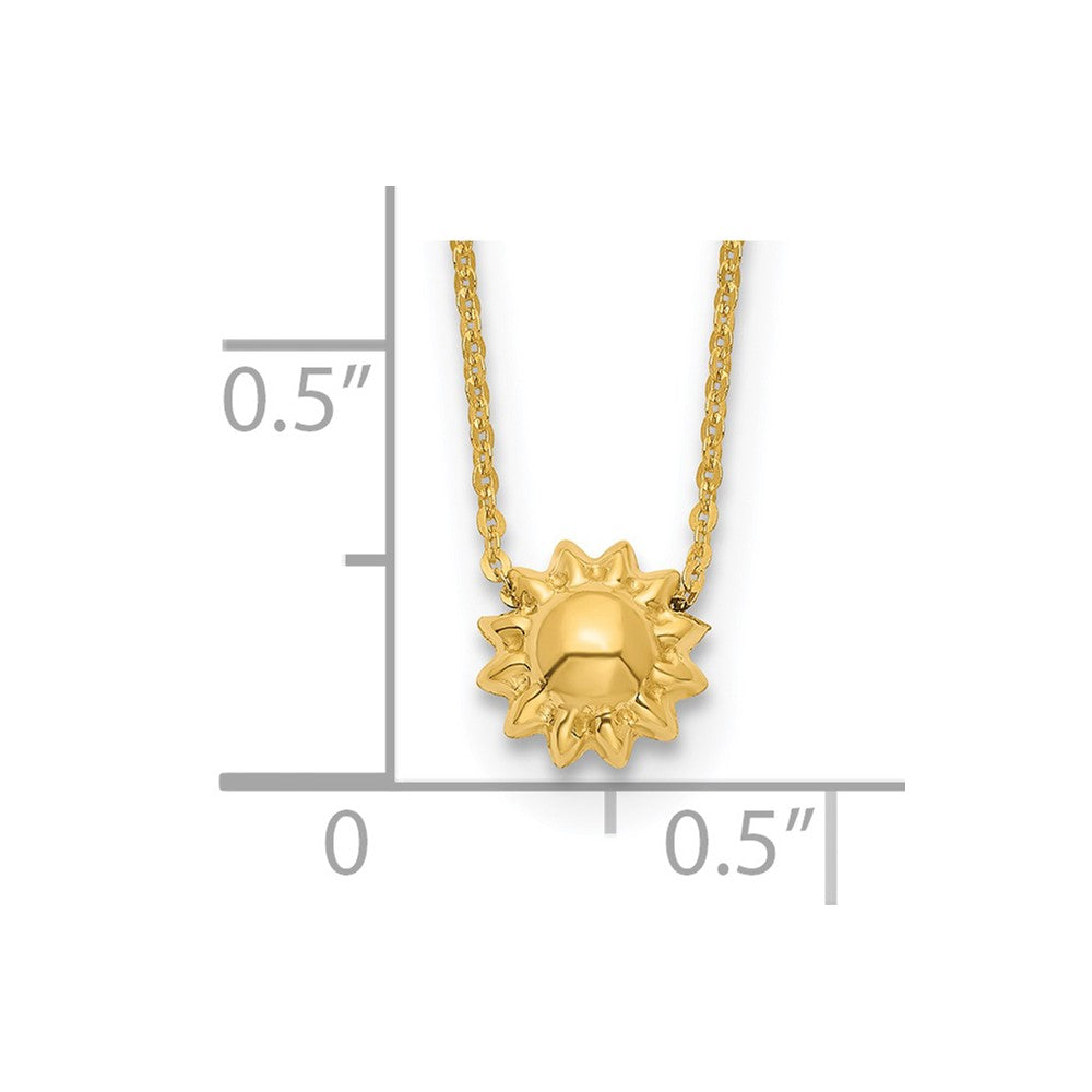 Polished Puffed Sun Necklace - WBC