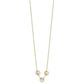 Tri-color Polished Beads in Three Diamond-cut Circles Necklace - WBC