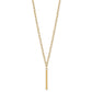 Polished Oval Link Chain with Diamond-cut Bar Dangle Necklace - WBC