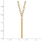 Polished Oval Link Chain with Diamond-cut Bar Dangle Necklace - WBC