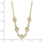 Two-tone Polished Love Knots with Mirror Beads Necklace Plus Extender - WBC