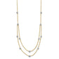 Two-tone Double Chain Textured Stars Necklace - WBC