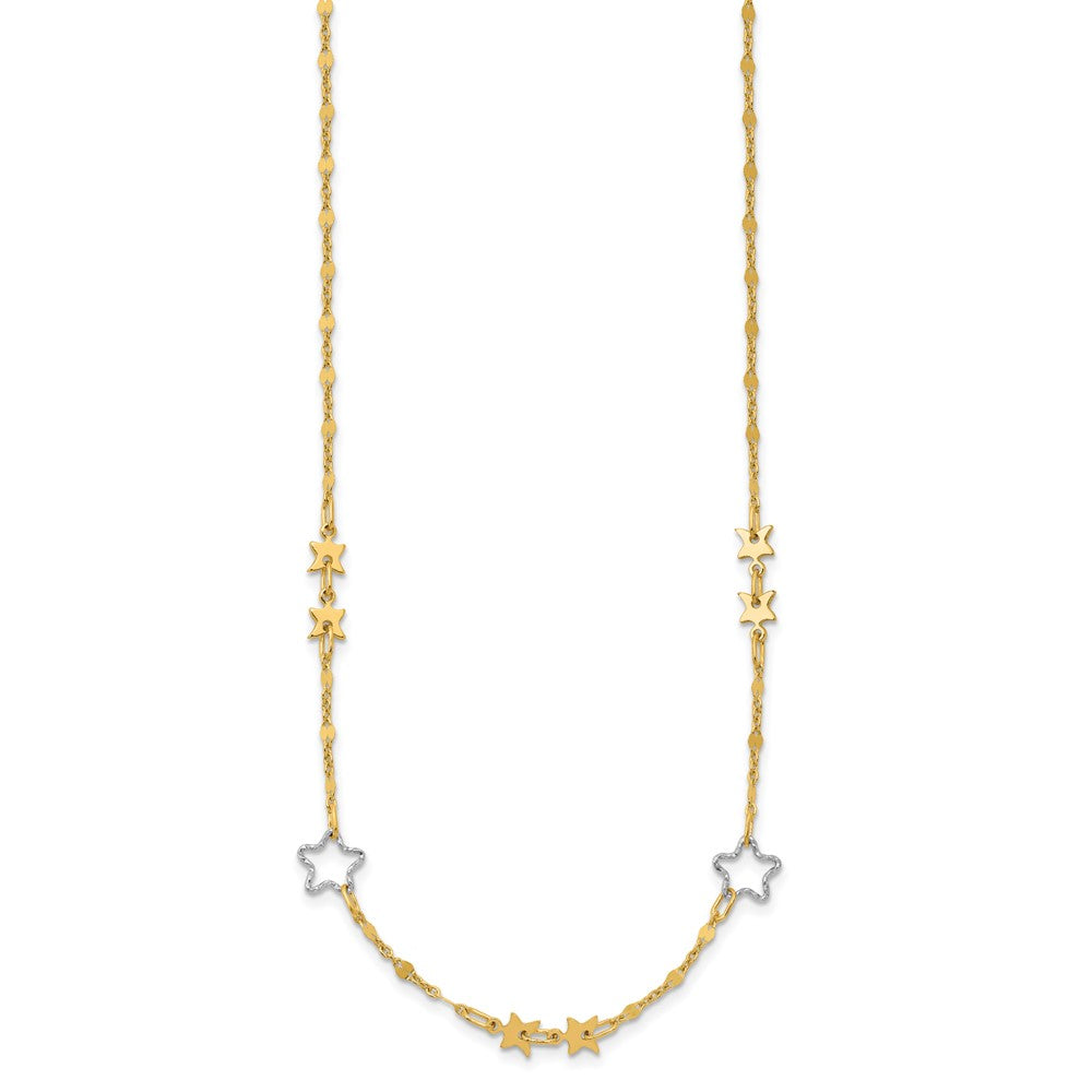 Two-tone Polished Star Necklace - WBC