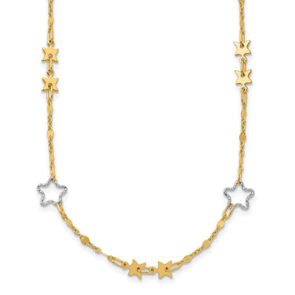 Two-tone Polished Star Necklace - WBC