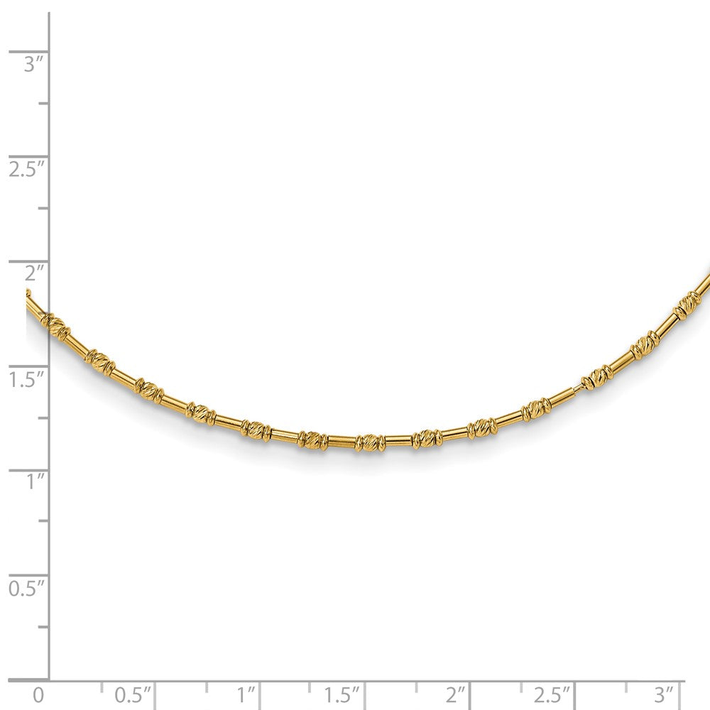 Polished and D/C Fancy Beaded 17in Necklace - WBC