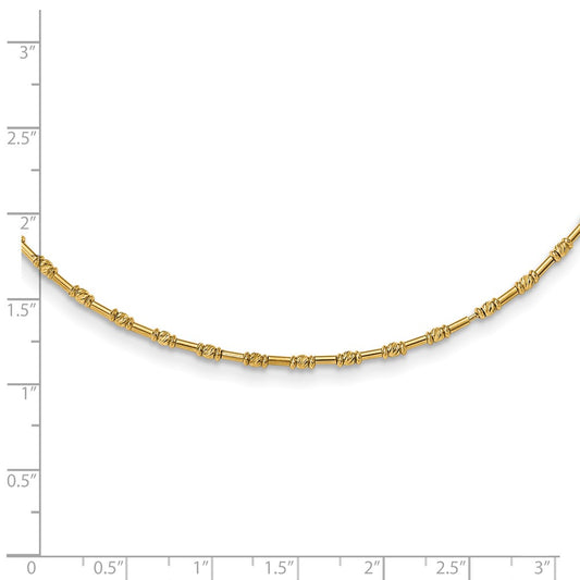 Polished and D/C Fancy Beaded 17in Necklace - WBC