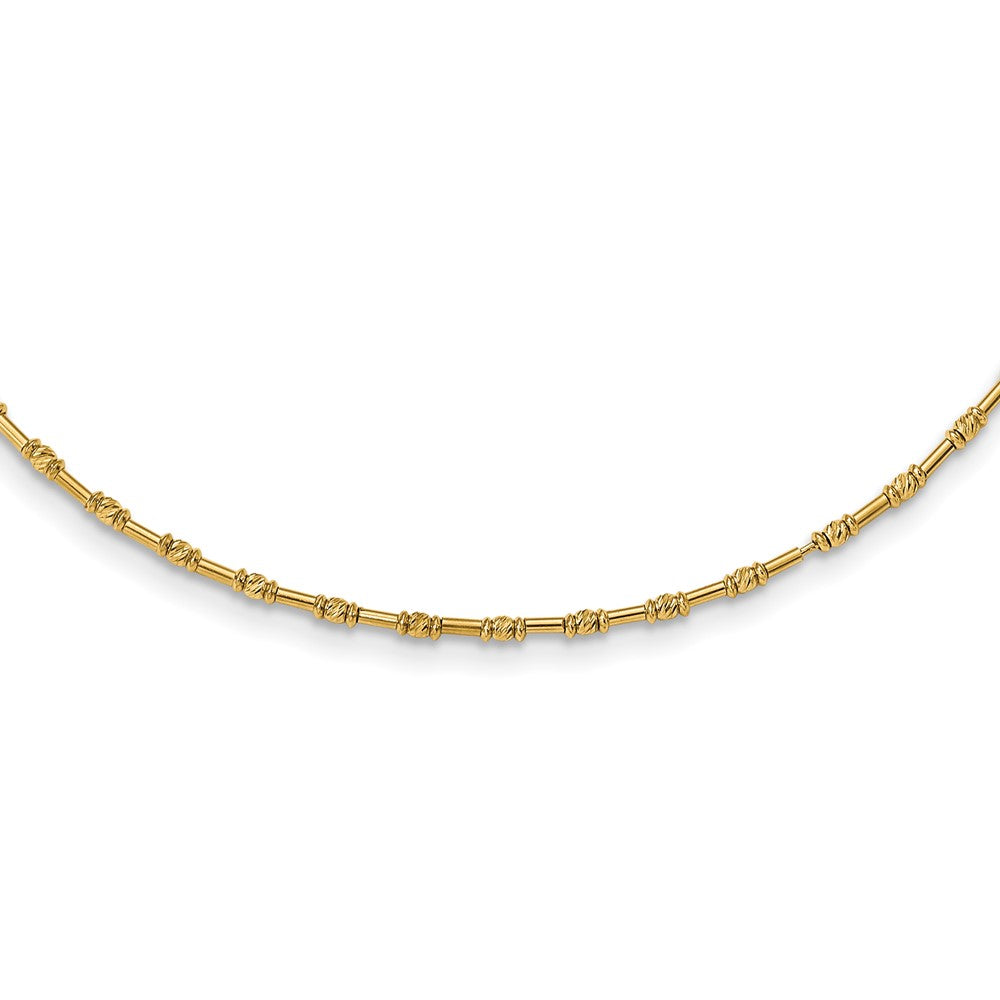 Polished and D/C Fancy Beaded 17in Necklace - WBC