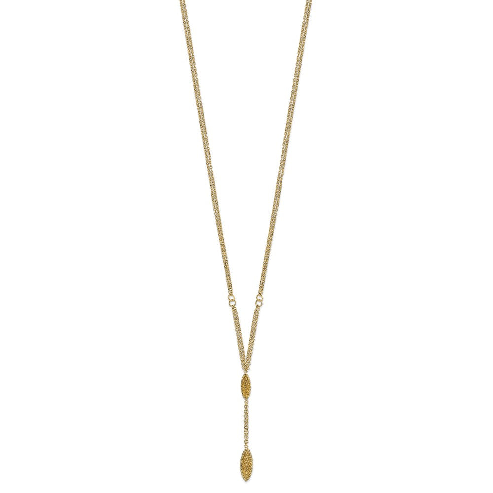 Fancy Y Diamond-cut Drop w/1in ext. Necklace - WBC