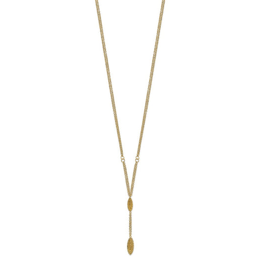 Fancy Y Diamond-cut Drop w/1in ext. Necklace - WBC