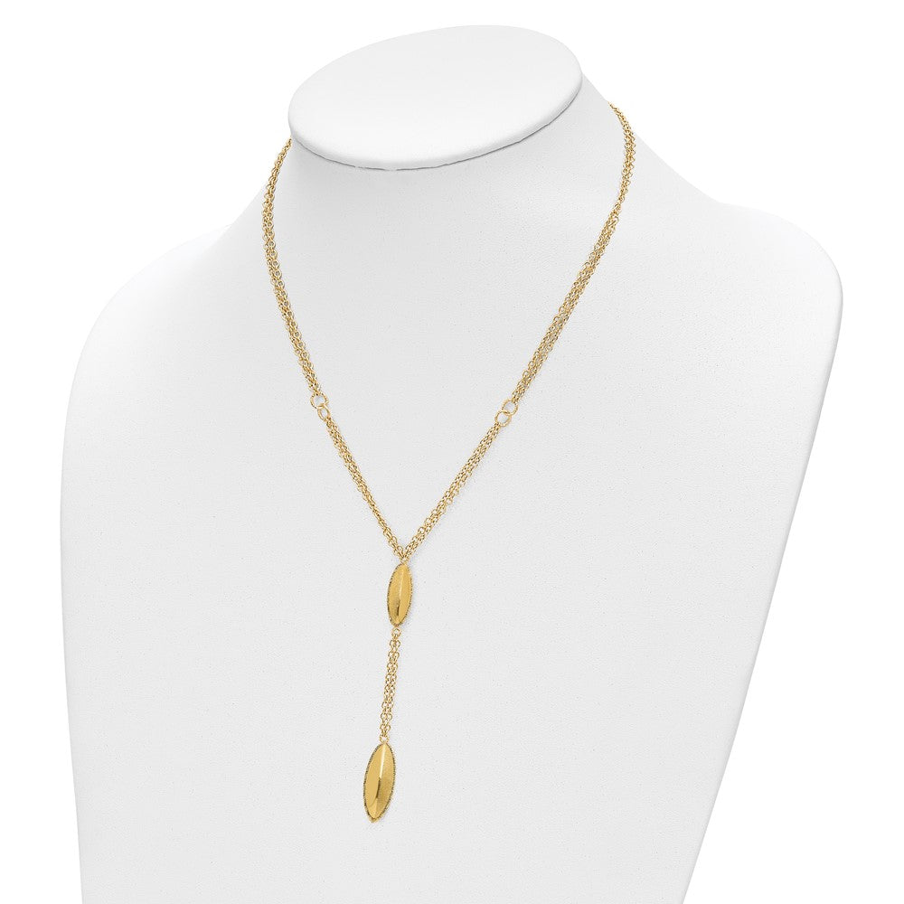 Fancy Y Diamond-cut Drop w/1in ext. Necklace - WBC
