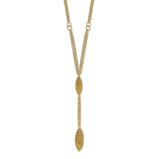 Fancy Y Diamond-cut Drop w/1in ext. Necklace - WBC