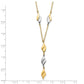 Two-tone Polished Wavy Dangle Fancy Y-Drop Necklace - WBC