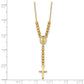 Polished Miraculous Medal and Cross with Diamond-cut Beads Y-Necklace - WBC