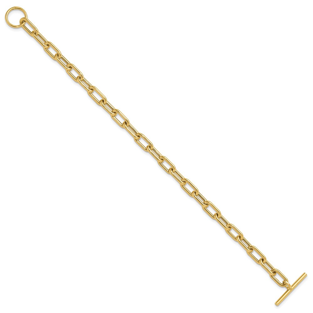Polished Fancy Oval Cable Link Toggle Bracelet - WBC