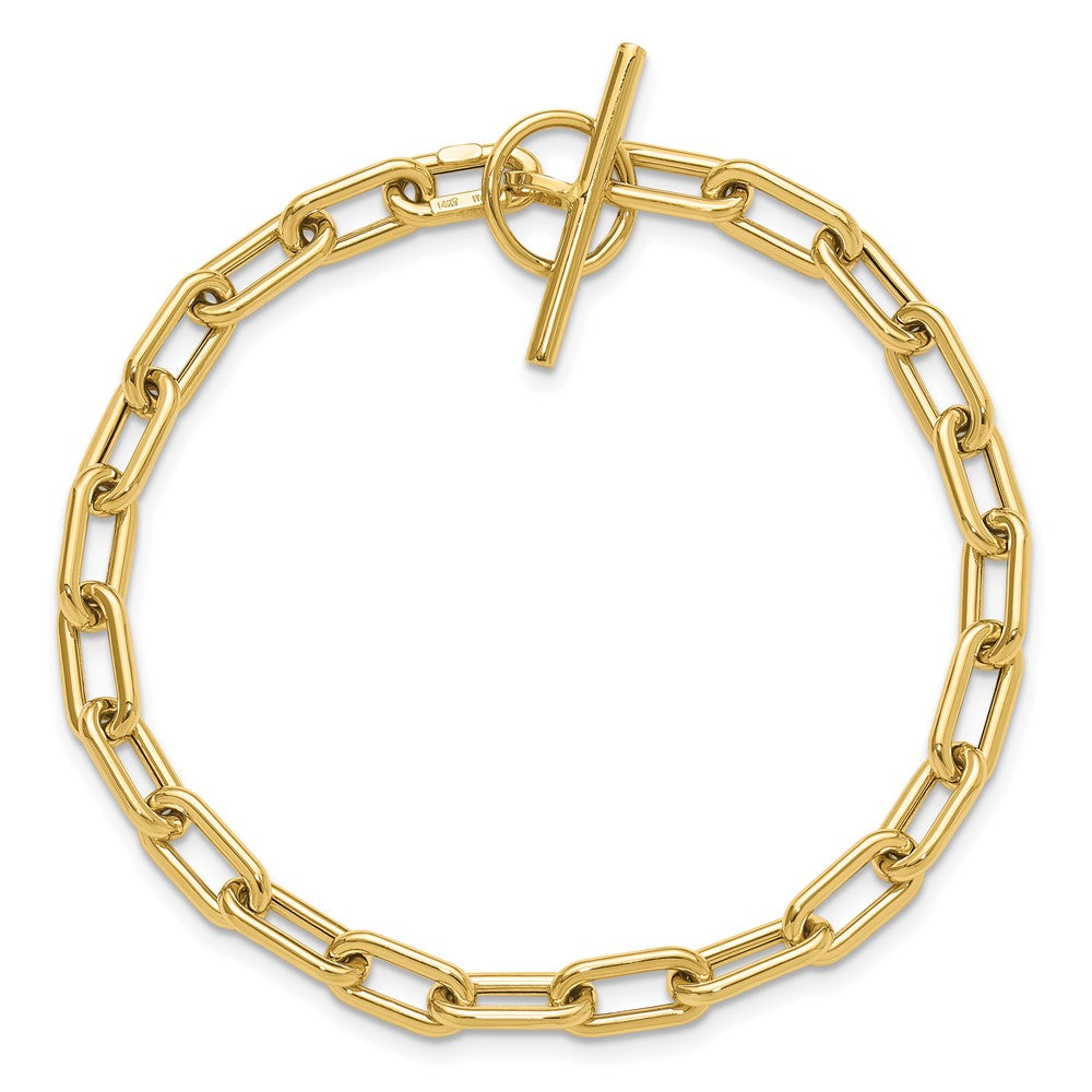 Polished Fancy Oval Cable Link Toggle Bracelet - WBC