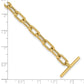 Polished Fancy Oval Cable Link Toggle Bracelet - WBC