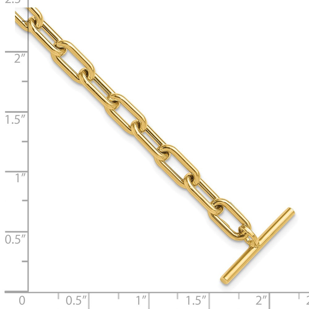 Polished Fancy Oval Cable Link Toggle Bracelet - WBC