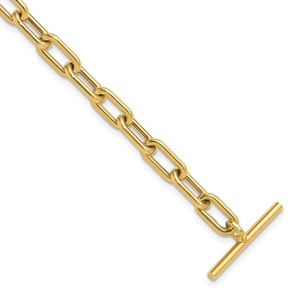 Polished Fancy Oval Cable Link Toggle Bracelet - WBC