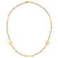 Polished Paperclip Link with Circles and Bars Necklace - WBC