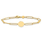 Polished Paperclip Link with Circle and Bars Bracelet - WBC