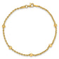 Mirror Beads and Diamond-cut Rope Chain 5-Station Bracelet - WBC