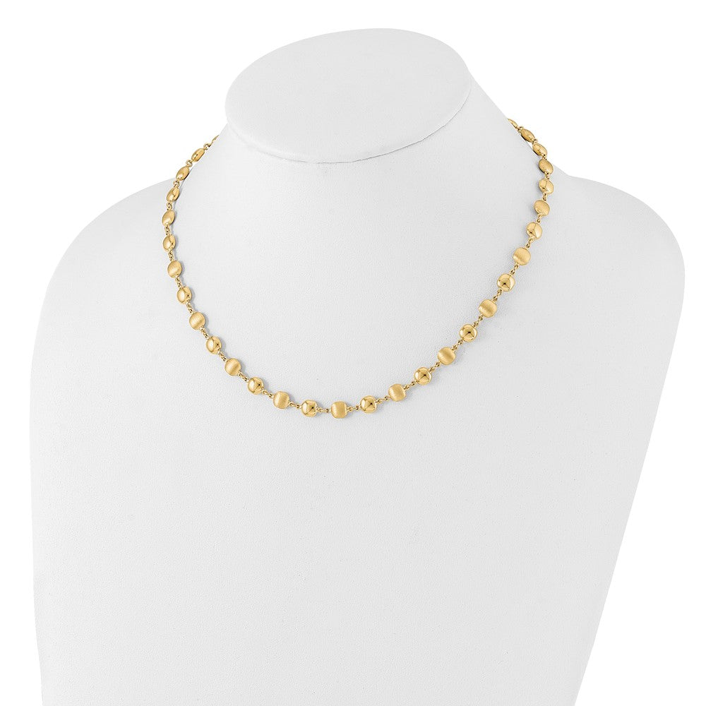Polished and Satin Puffed Circles Necklace - WBC