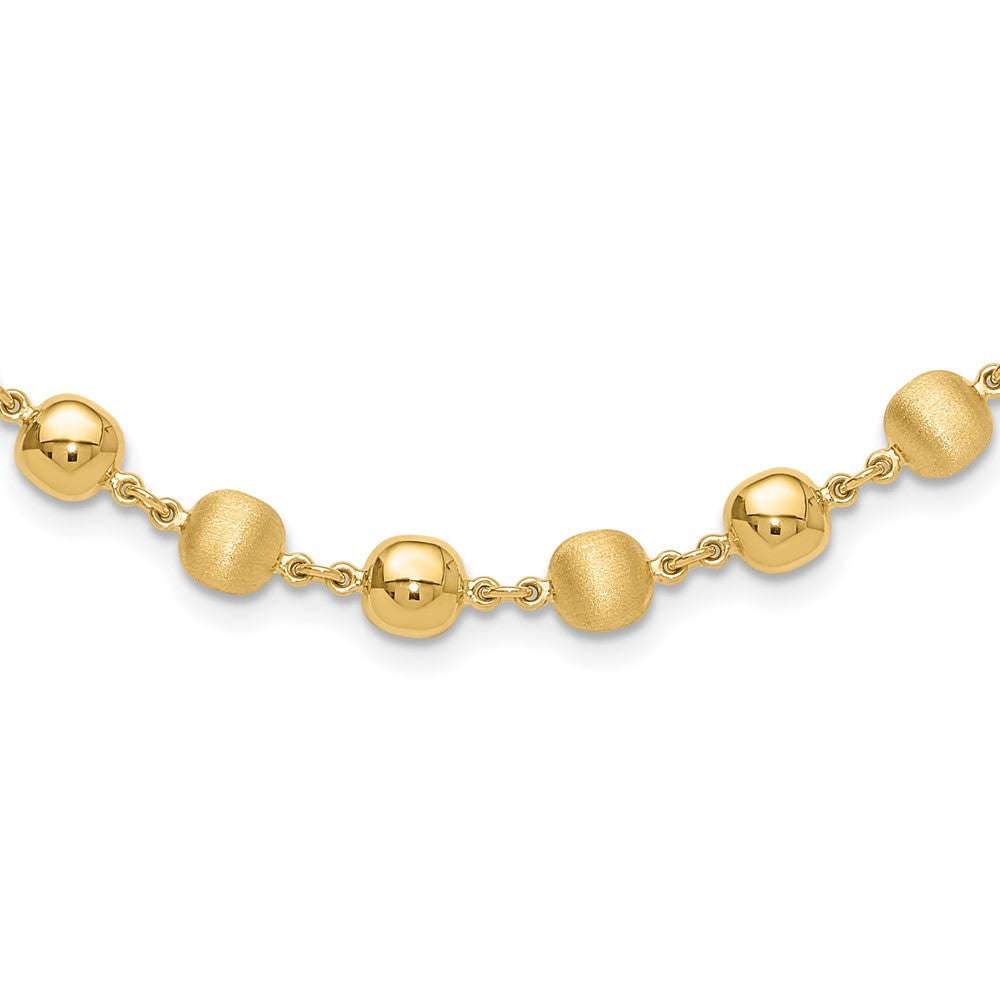 Polished and Satin Puffed Circles Necklace - WBC