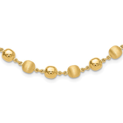Polished and Satin Puffed Circles Necklace - WBC