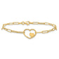 Double Hearts and Paperclip Links 7.25in Bracelet - WBC