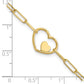 Double Hearts and Paperclip Links 7.25in Bracelet - WBC