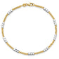 Two-tone Diamond-cut Round and Square Beaded Bracelet - WBC