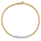Two-tone Diamond-cut Square and Round Beaded Bracelet - WBC