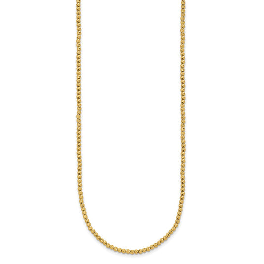 Polished and Diamond-cut Round Beaded Necklace - WBC