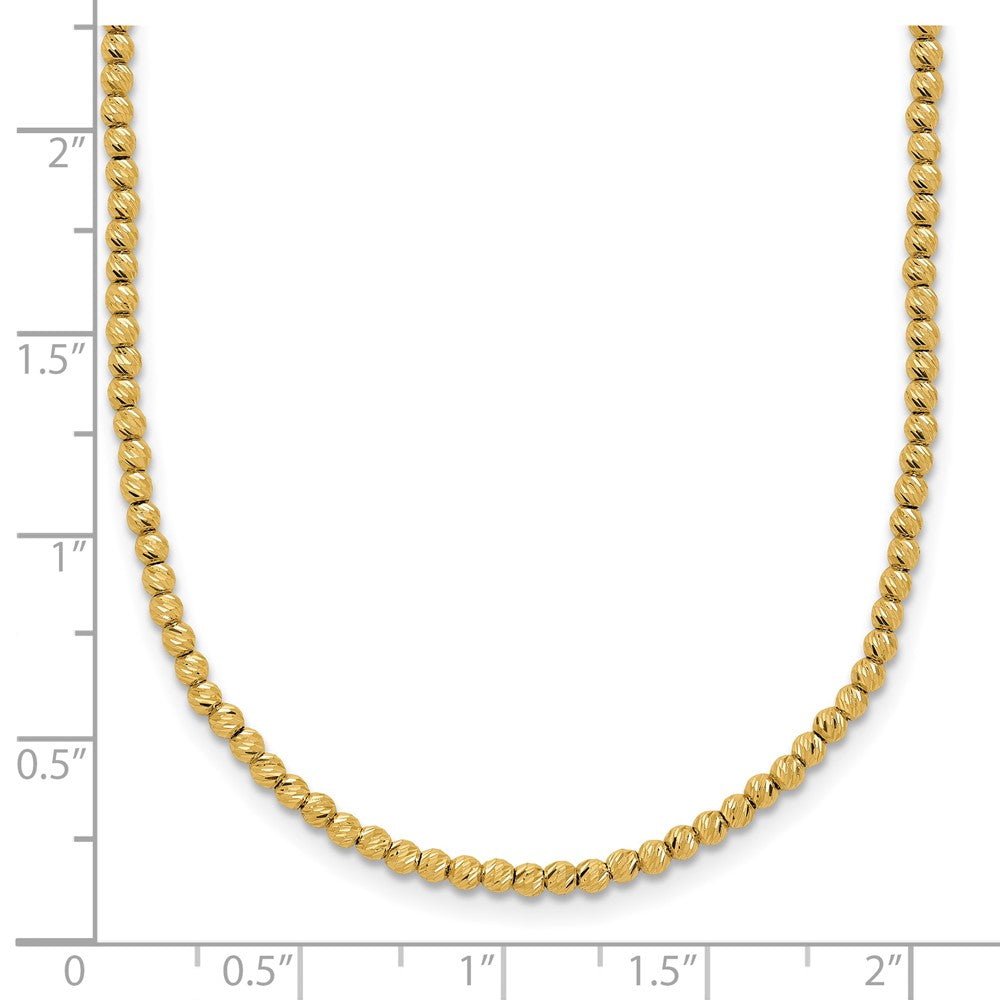 Polished and Diamond-cut Round Beaded Necklace - WBC