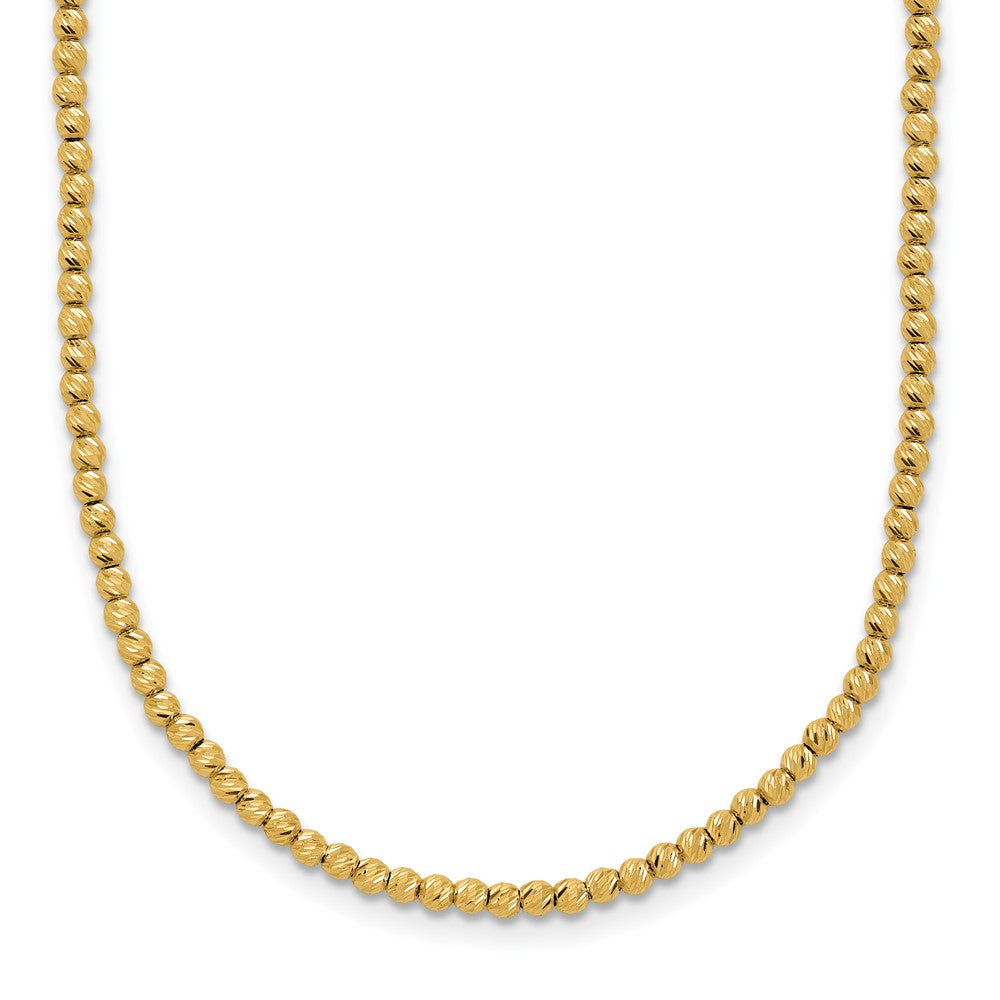 Polished and Diamond-cut Round Beaded Necklace - WBC