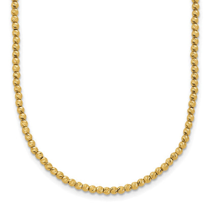 Polished and Diamond-cut Round Beaded Necklace - WBC