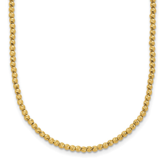 Polished and Diamond-cut Round Beaded Necklace - WBC
