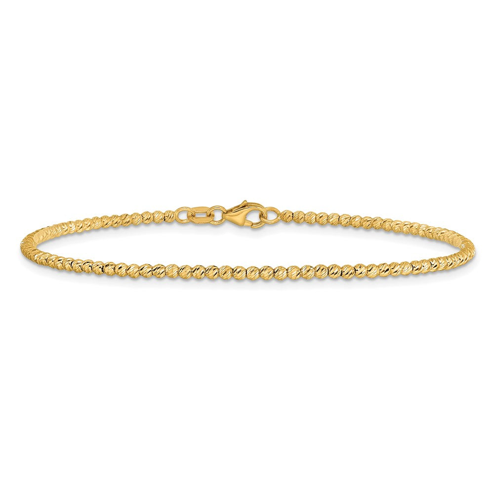 Polished and Diamond-cut Round Beaded Bracelet - WBC