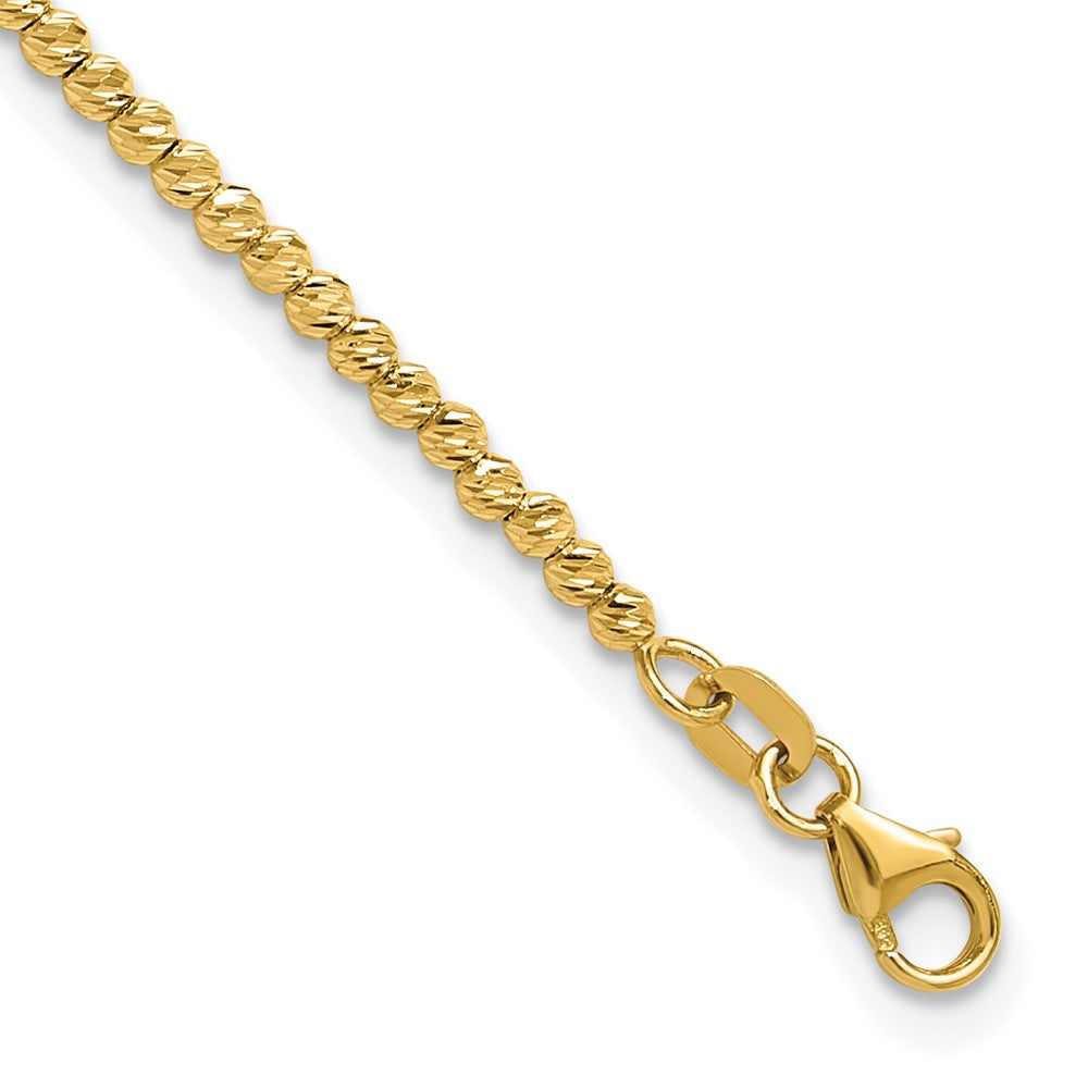 Polished and Diamond-cut Round Beaded Bracelet - WBC