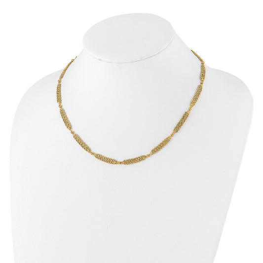 Polished Multi-Strand Diamond-cut Rope and Beaded Necklace - WBC