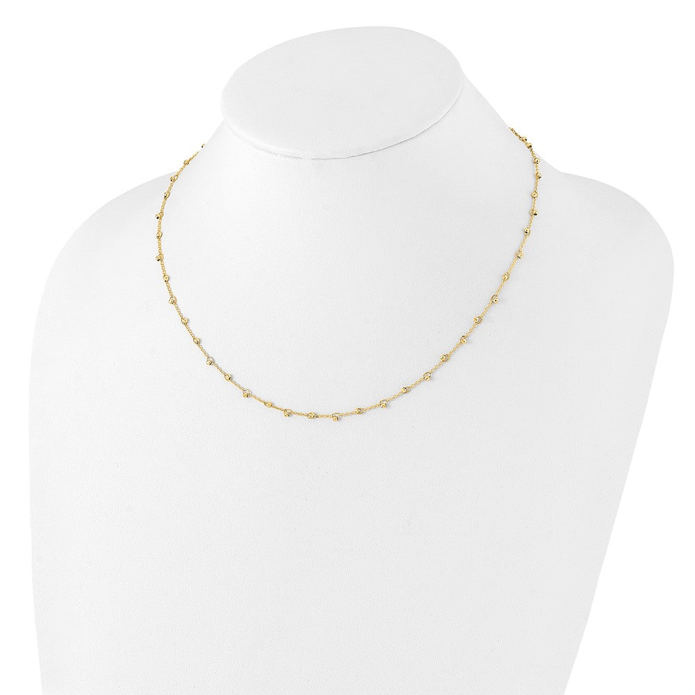 Polished and Diamond-cut Beaded Necklace Plus Extender - WBC