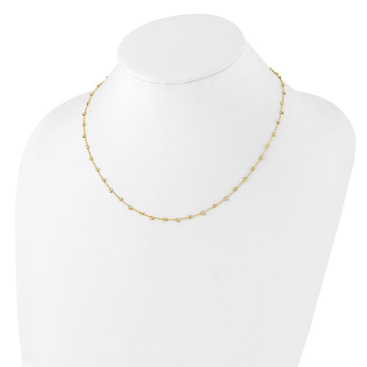 Polished and Diamond-cut Beaded Necklace Plus Extender - WBC